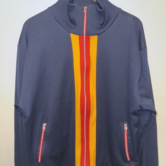 ACE Track Jacket 90's Navy Blue Red Gold Retro XLTG Men - Picture 8 of 8